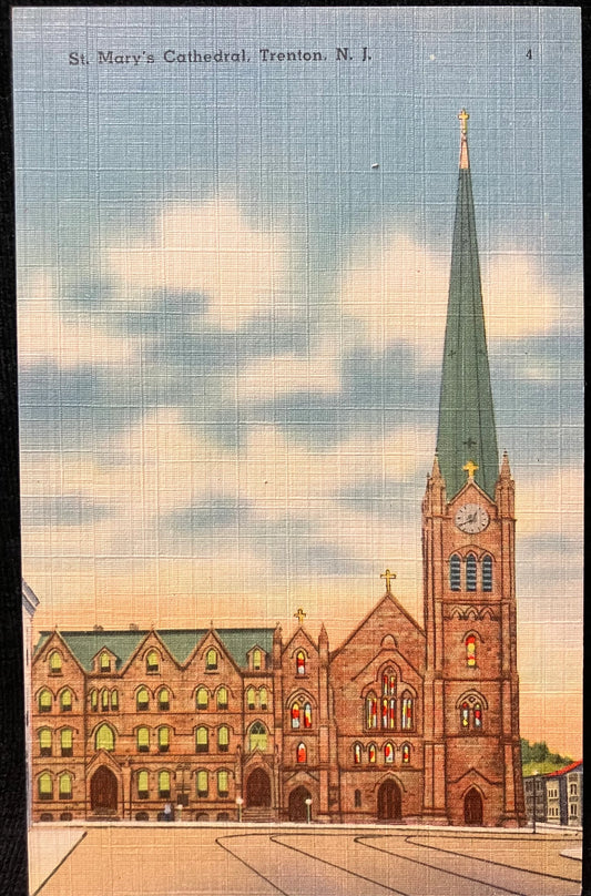 St. Mary’s Cathedral, Trenton, New Jersey - Vintage Church Postcard