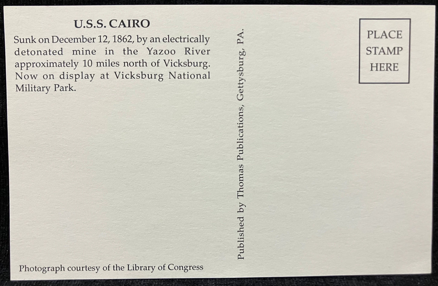 U.S.S. Cairo - Photo: Library of Congress - Vintage Military Postcard