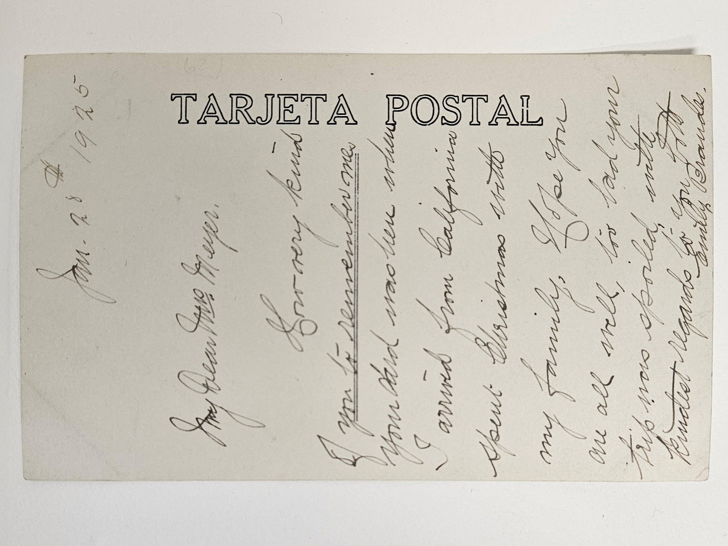 RPPC - January, 1925 - Tepic Mexico Caida De Agua Waterfall Rainforest - Real Photo Postcard - Black&white Photo of Tepic Mexico Rainforest.