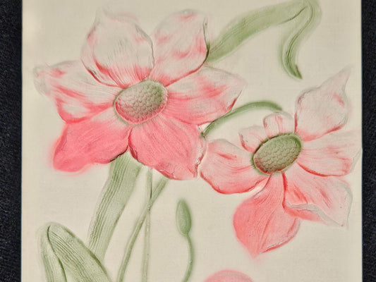 1908 Embossed Postcard - Pink and Green Iris - Spring Postcard