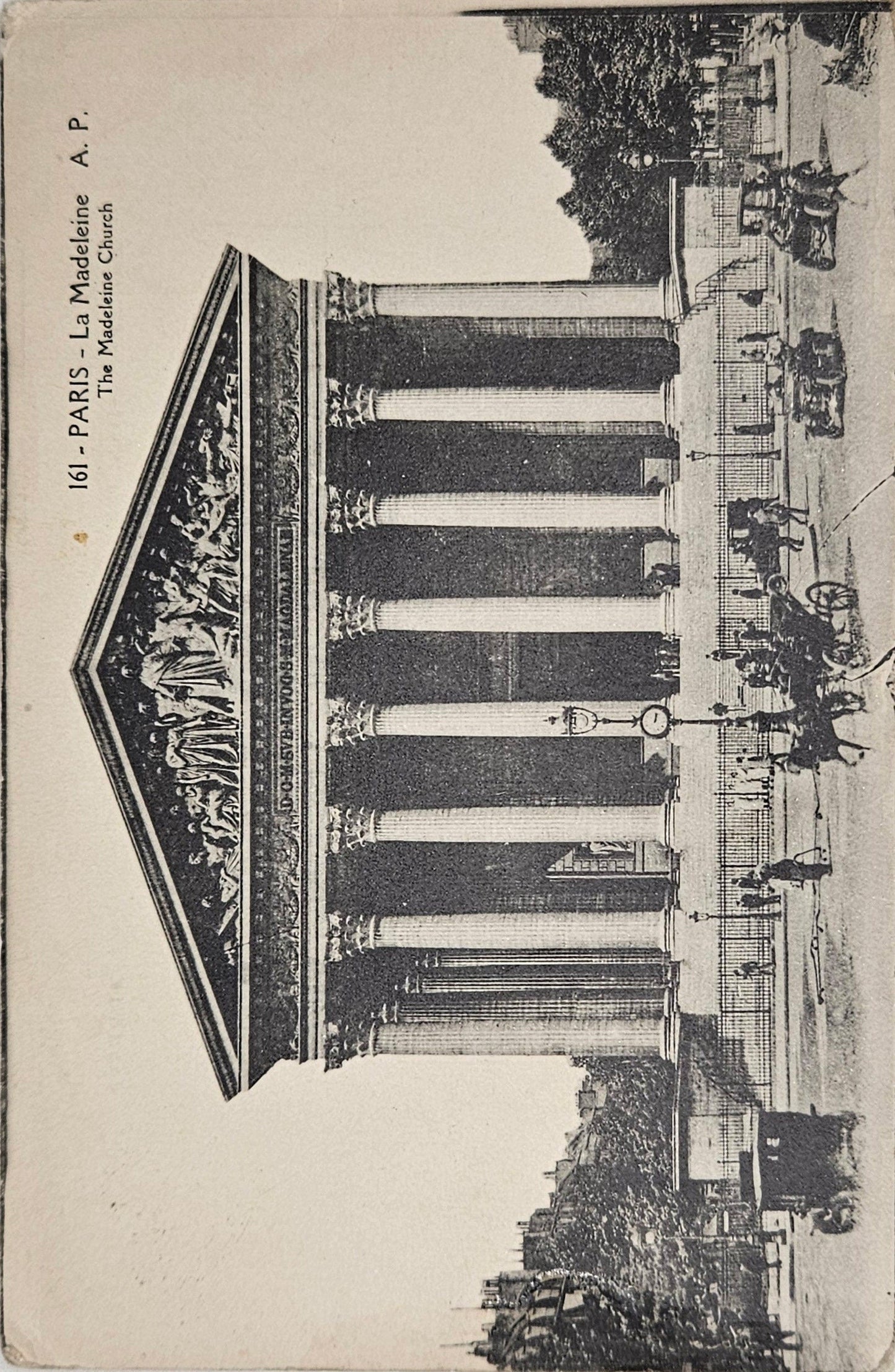 Paris La Madeleine Church- Pedestrians And Horse Drawn Carriages - 1910 Paris Postcard