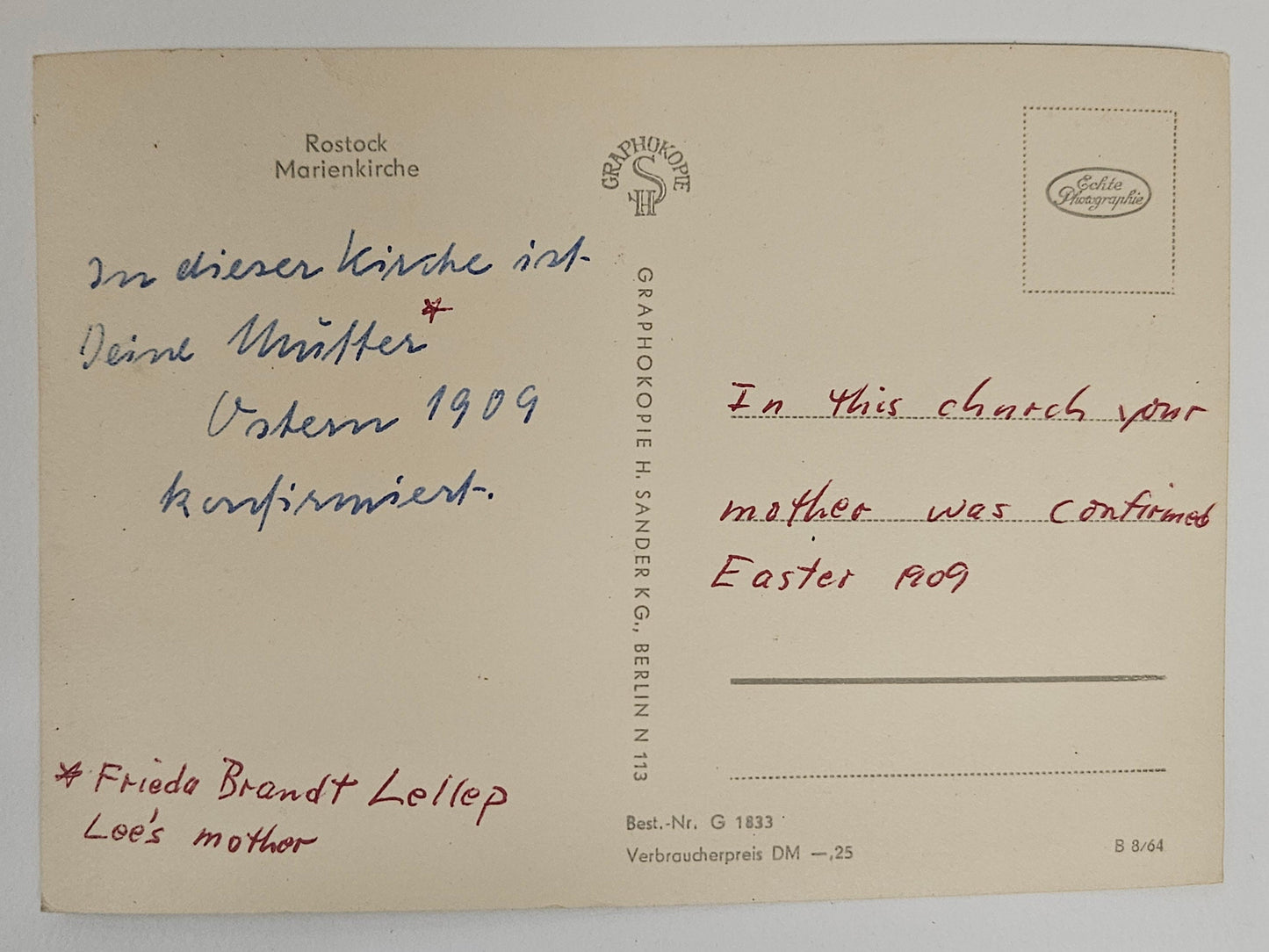 RPPC - 1961 German Church Rostock Ernst-Thalmann-Platz Marienkirche Vintage Real Photo Postcard