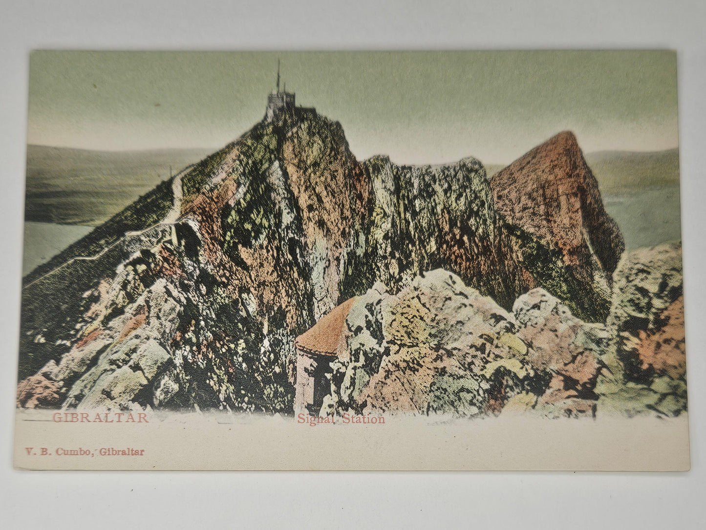 Gibraltar Signal Station Mountains Postcard - Hand Tinted Color Photo - Pre 1907 Address only backside - International Postcard