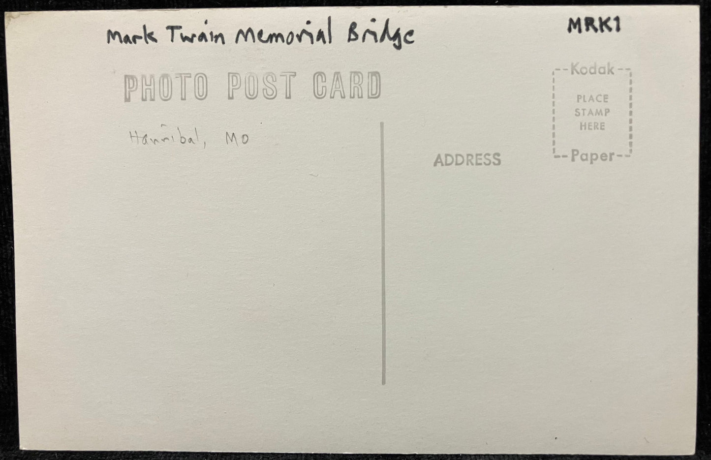 RPPC - Mark Twain Memorial Bridge - Hannibal, Maryland- Vintage Bridge Postcard - Aerial Black and White Real Photo Postcard