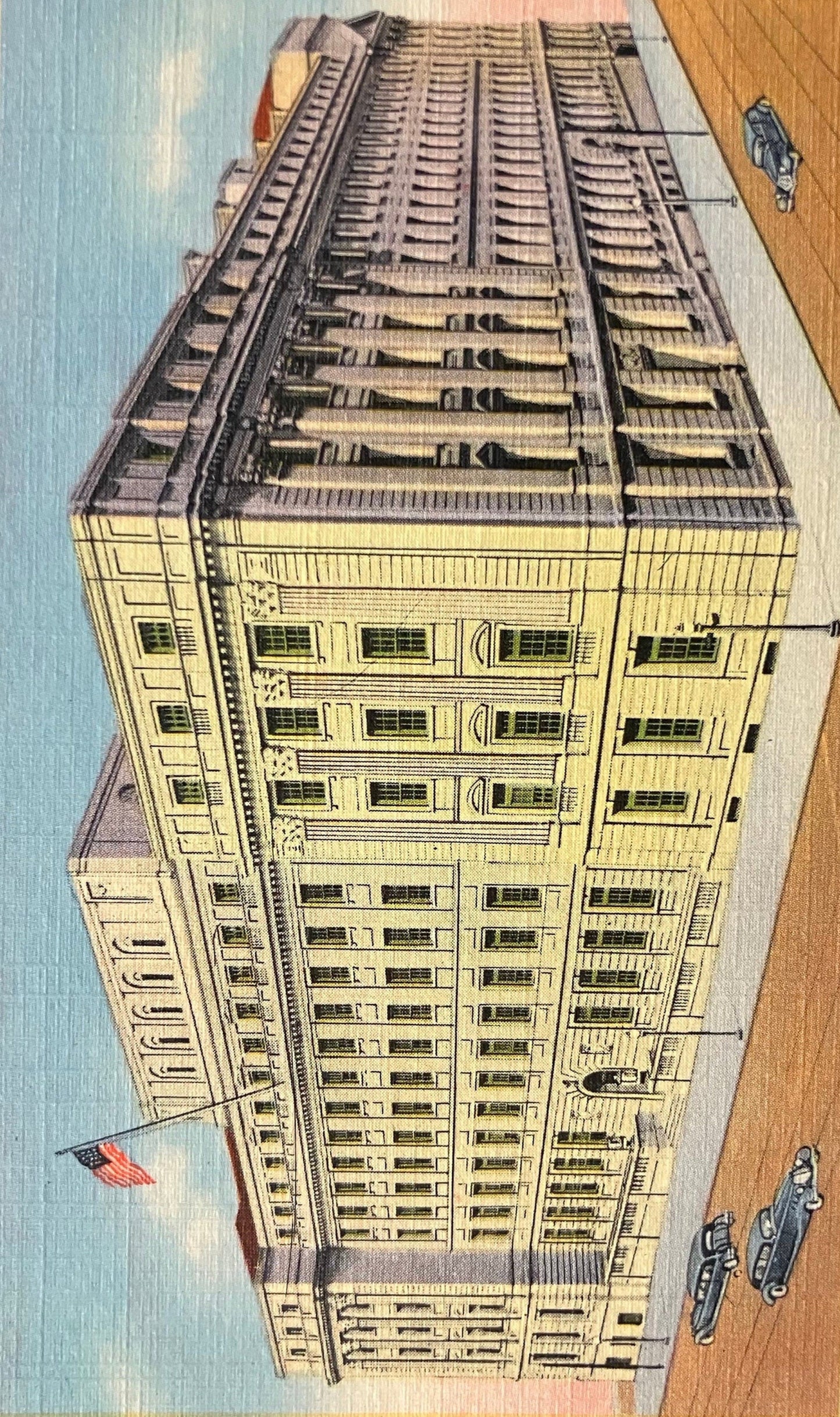 United States Post Office and Court House, Baltimore, Maryland - Vintage Post Office Postcard - Vintage 1930 Automobiles