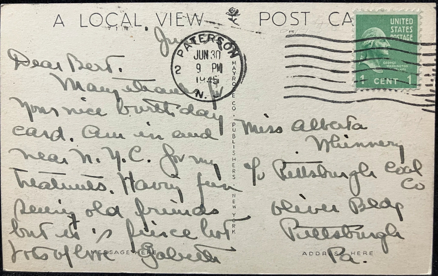 Methodist Church, Westfield, New Jersey - Vintage Church Postcard