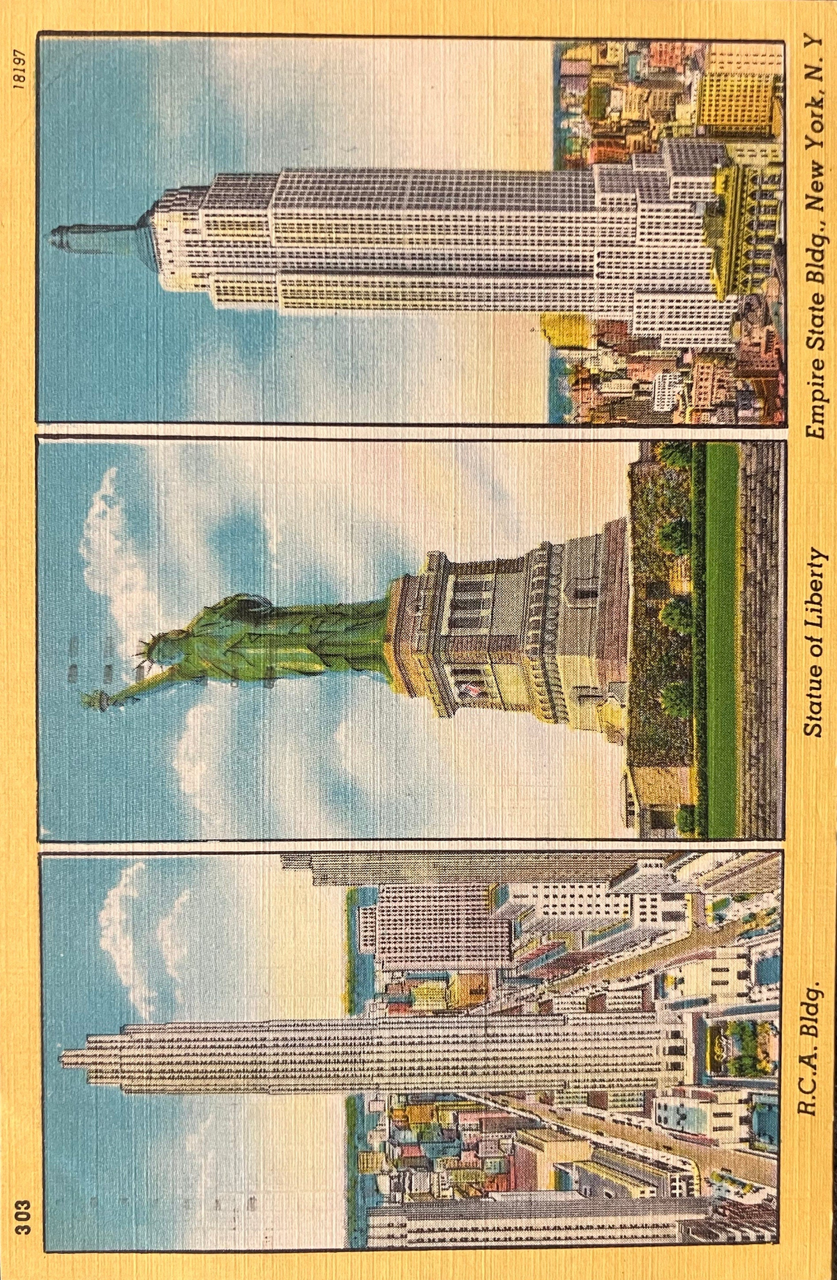 R. C. A. Bldg. - Statue of Liberty - Empire State Bldg., New York, New York - 1950 Advertising Postc