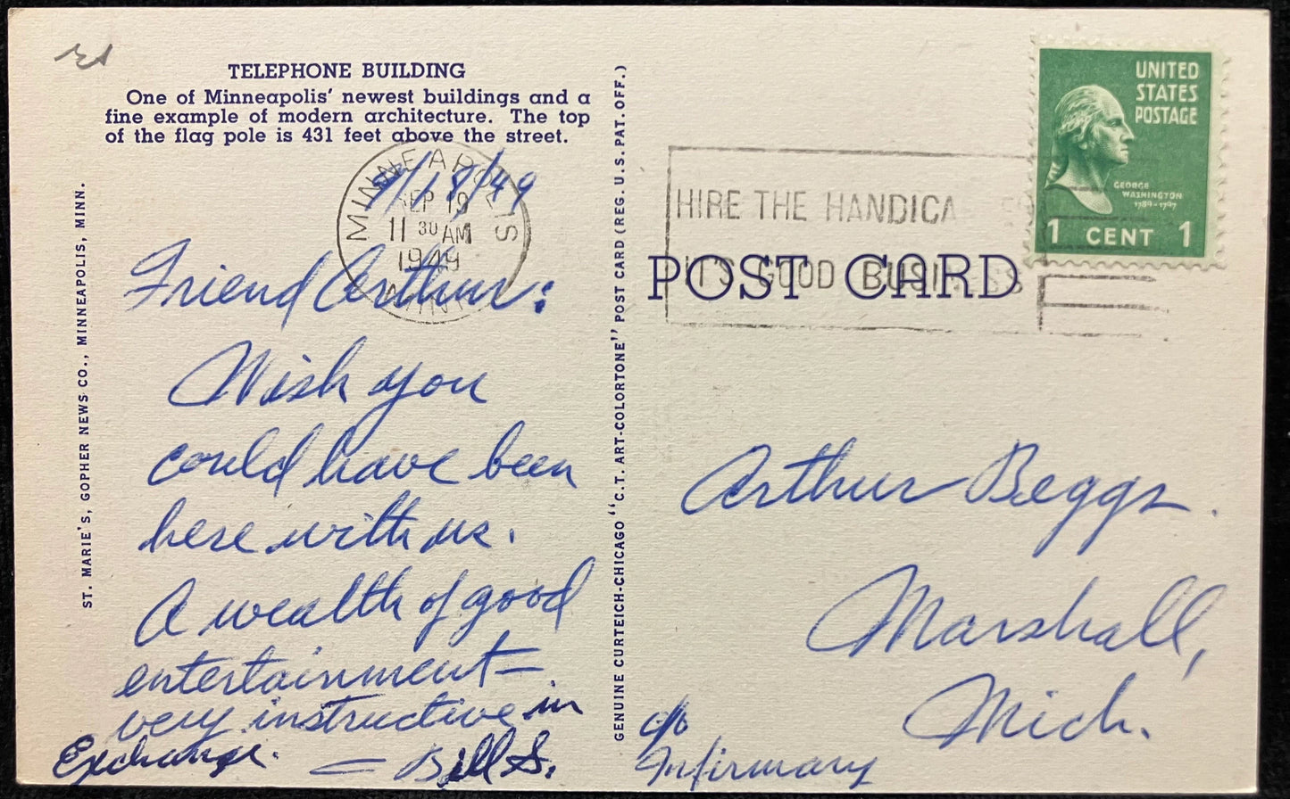 Telephone Building, Minneapolis, Minnesota - City of Lakes and Parks - Vintage Postcard