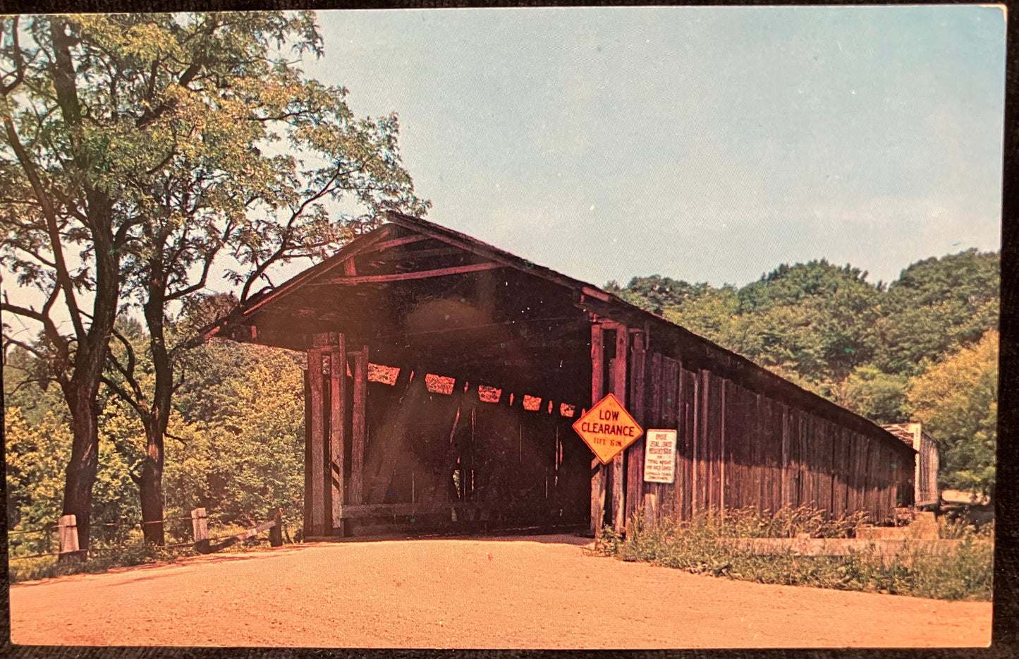 Covered Bridge at Harpersfield, Ohio - Vintage Covered Bridge Postcard