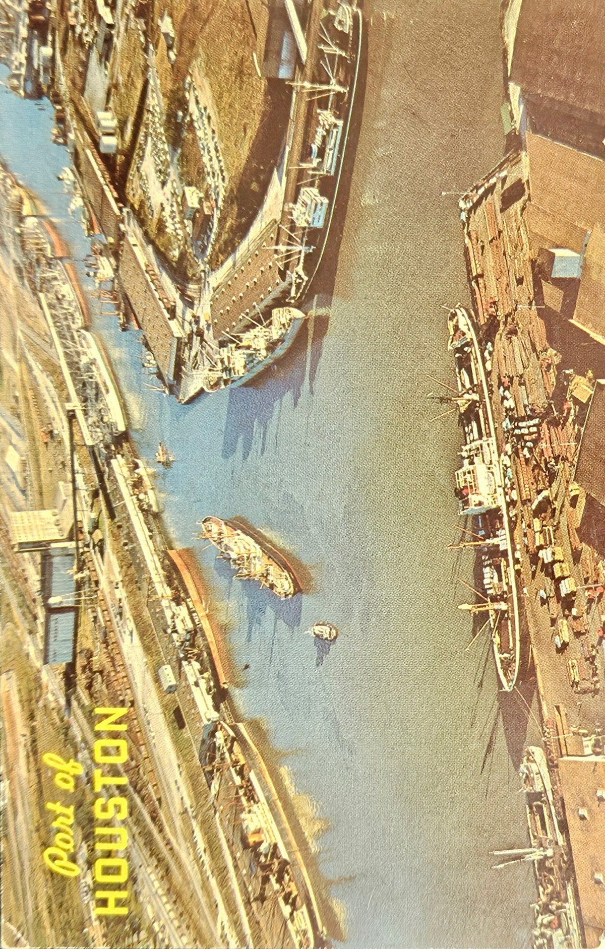 Port of Houston, Texas - Largest Port in the US in 1960s - Birds-eye View Of Houston Shipping Channe