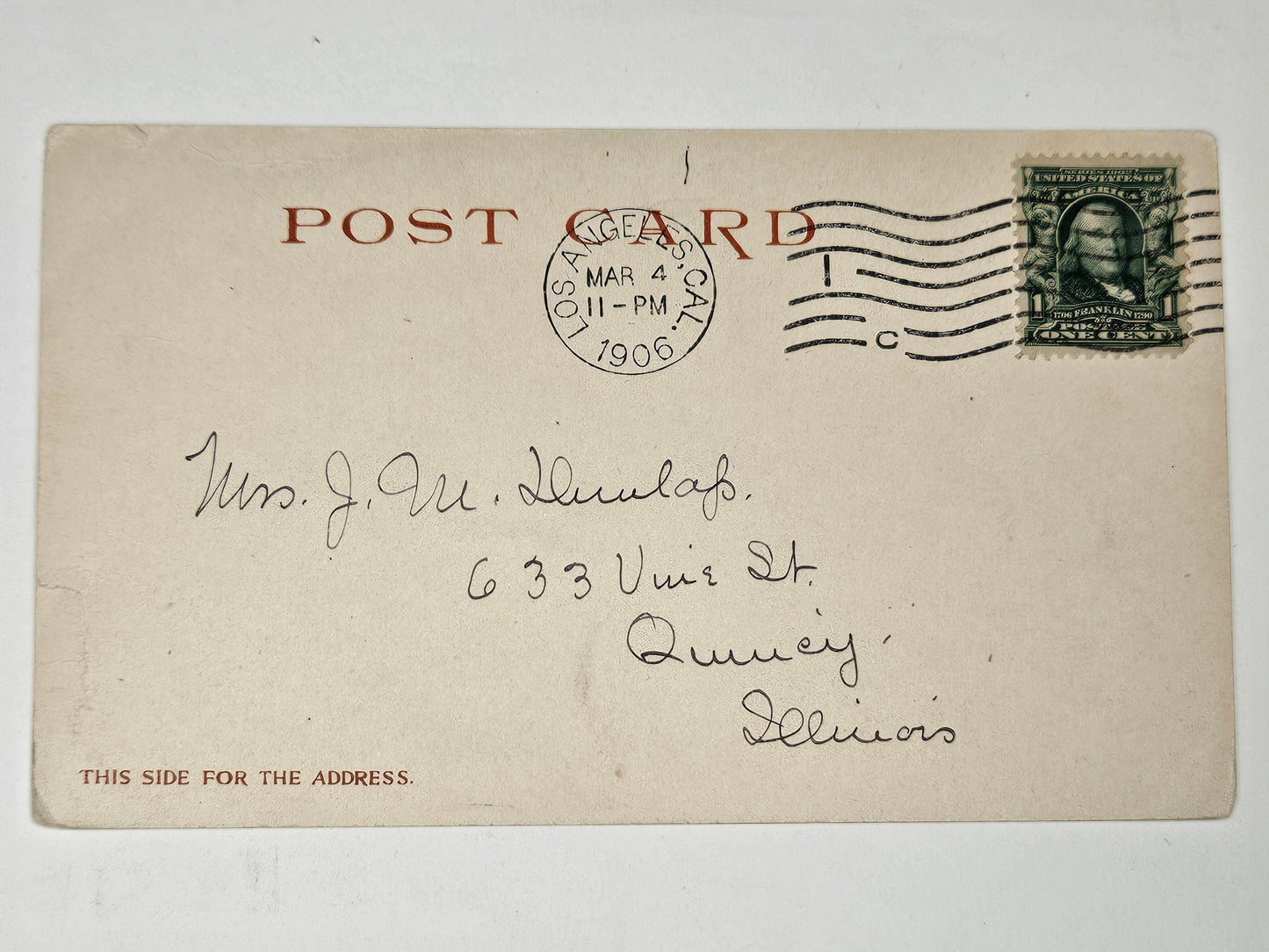 Mission San Gabriel Archangel Catholic Church, California - RARE Vintage Postcard - 1906 - Hand tinted Color on 1899 Photo