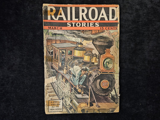 Railroad Stories March 1937 Issue - Art Pulp Collectable