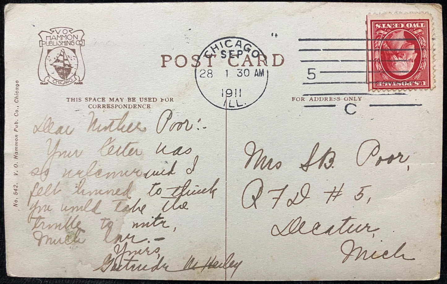 Electric Locomotive in Underground Tunnel, Chicago - Vintage Train Postcard
