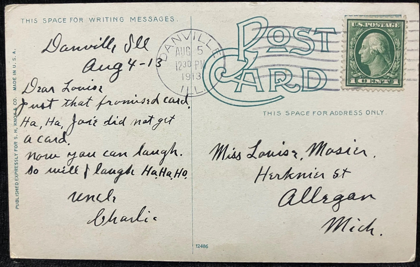 Garfield School, Danville, Illinois - Vintage 1910s School Postcard