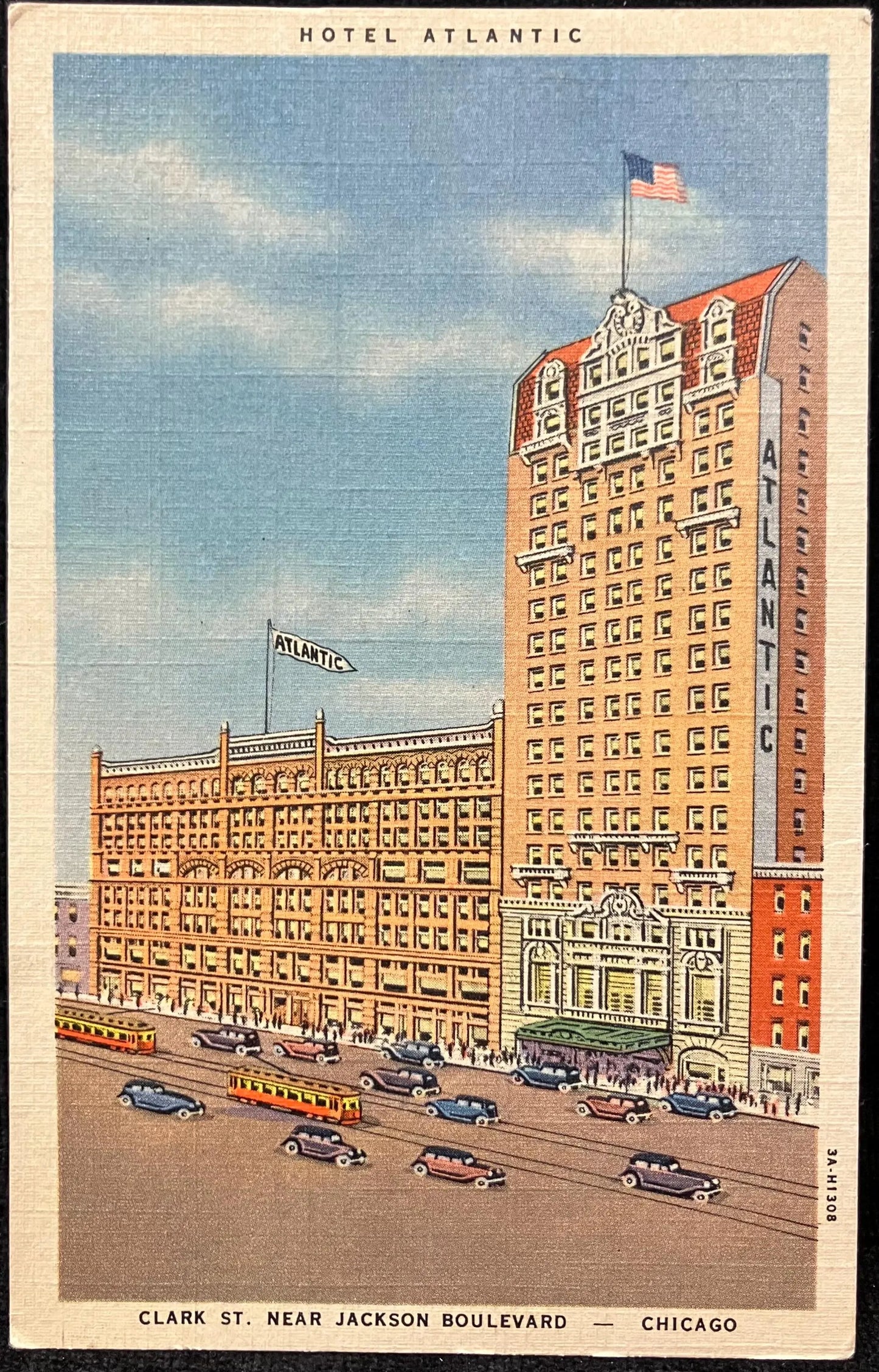 Hotel Atlantic - Clark St. Near Jackson Boulevard, Chicago, Illinois - Vintage Hotel Postcard