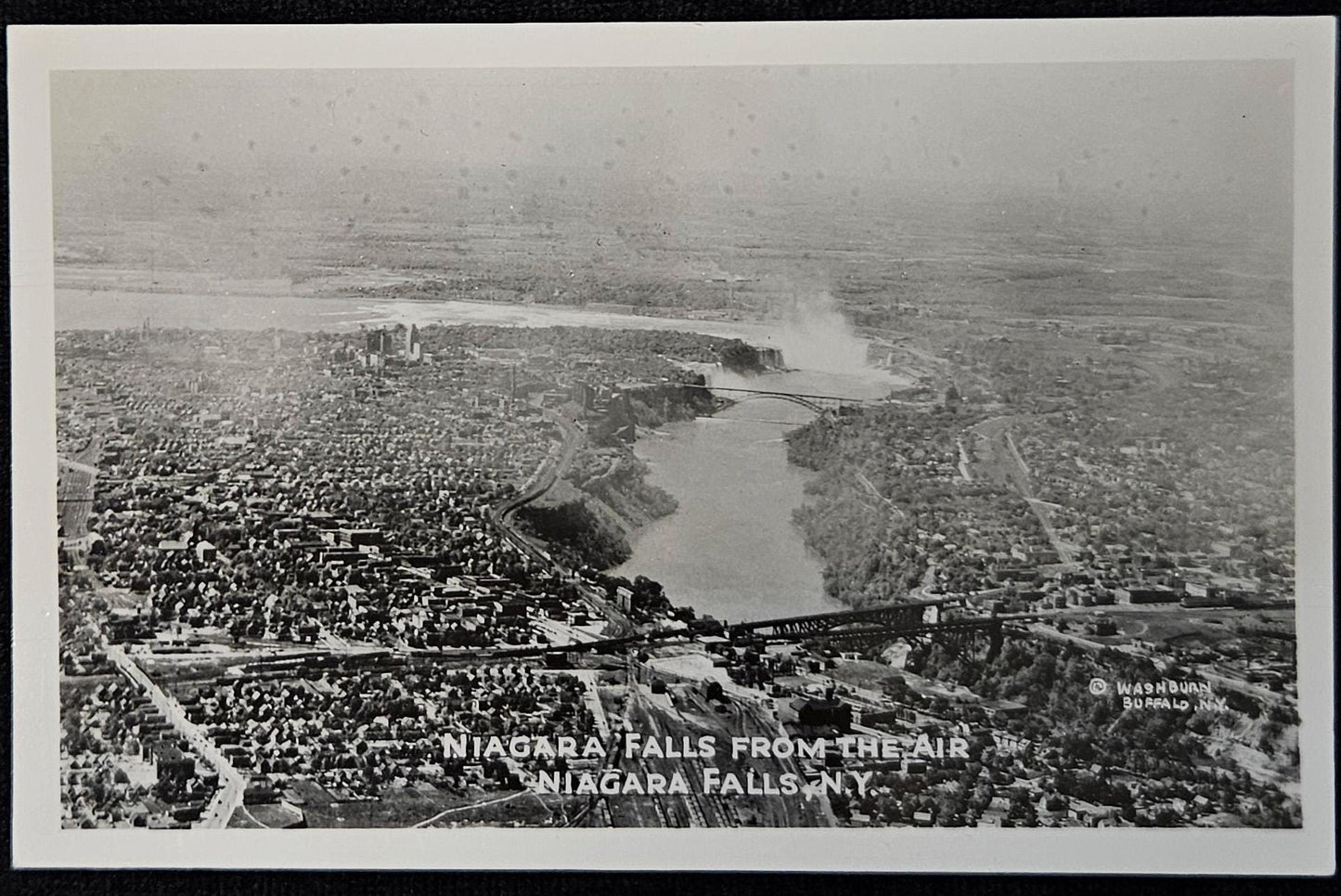 RPPC - 1924 Bird's Eye View Of Niagara Falls - From The Air - Marked "This is a Genuine Grogan Photograph" Produced in New York - Aerial Photo