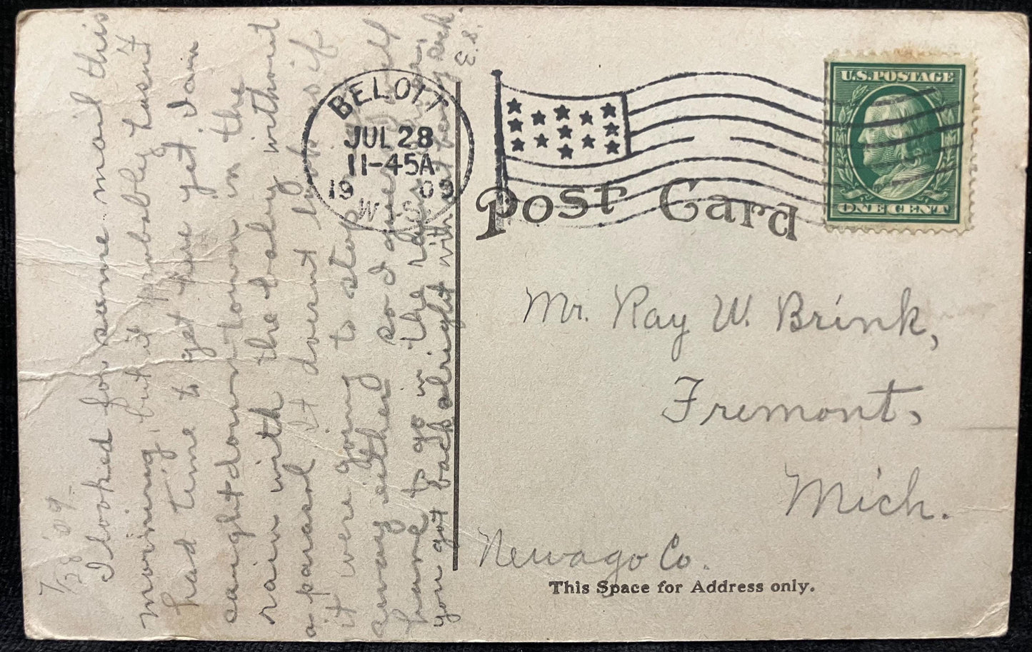 Bluff Street - Beloit, Wis. - E. C. Kropp Co. Pub. Milwaukee - 1909 Postcard