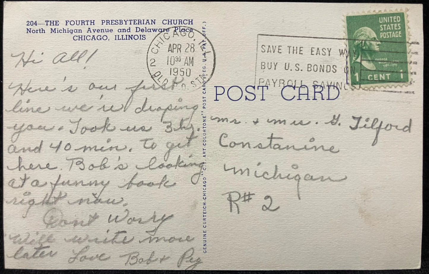Fourth Presbyterian Church - Chicago, Illinois - Vintage Church Postcard