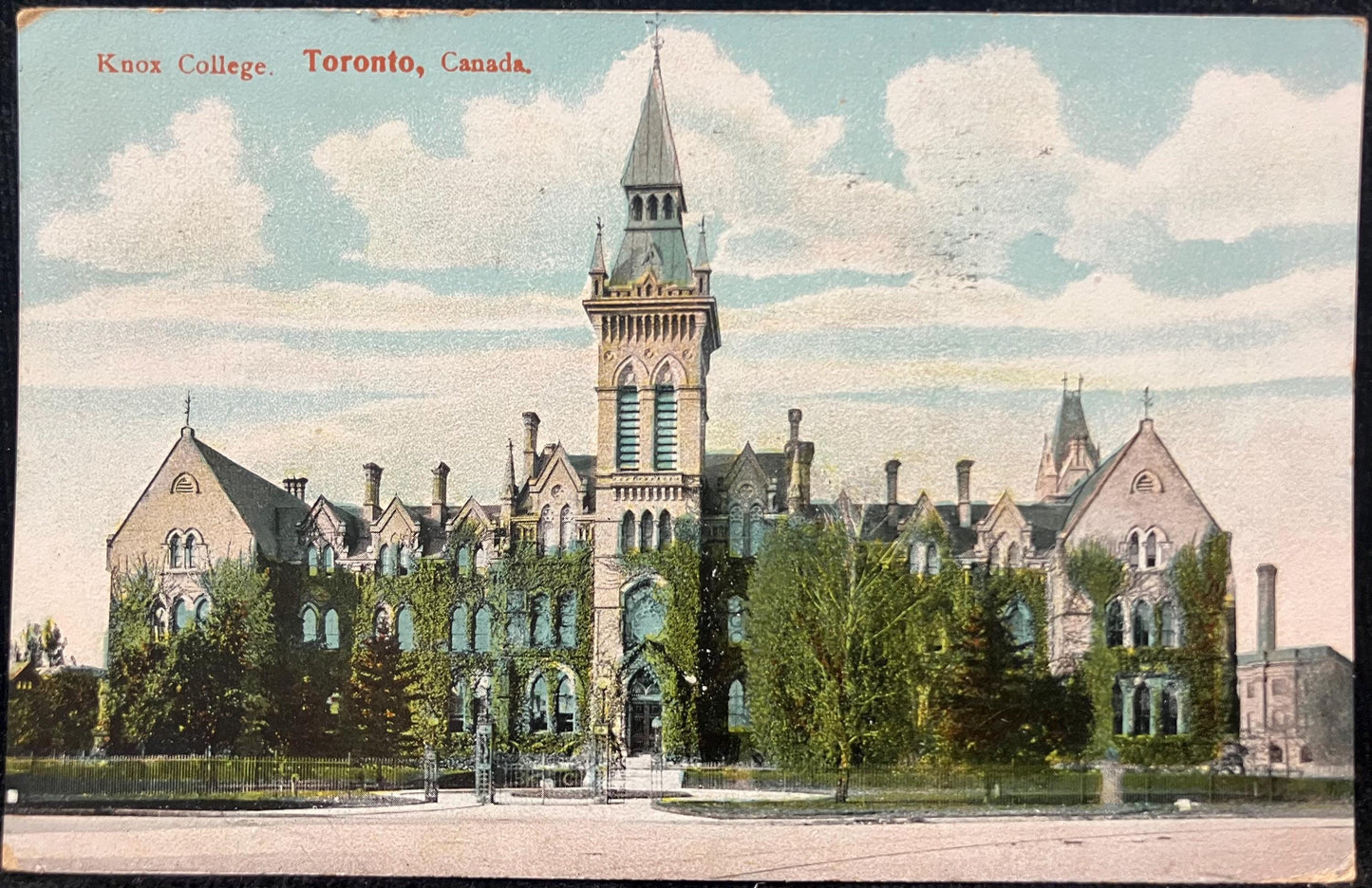 Knox College. - Toronto, Canada - Photo in 1900 of Canadian College on a Postcard - Toronto College in 1900