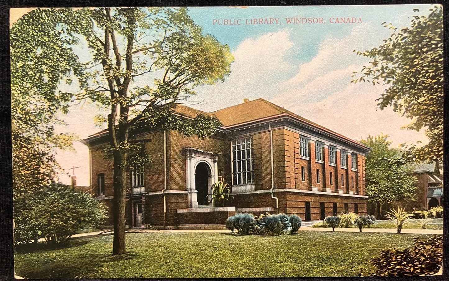 Public Library - Windsor, Canada - Printed in Germany - 1920 Postcard