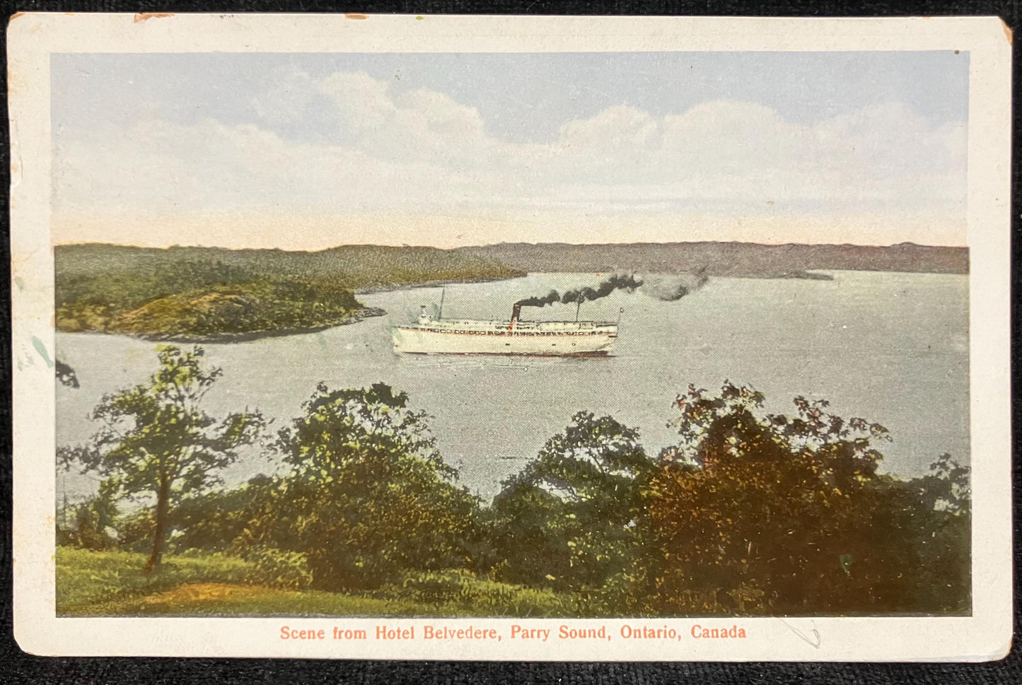 Scene from Hotel Belvedere - Parry Sound, Ontario, Canada - Printed in Germany - Vintage Canadian Postcard