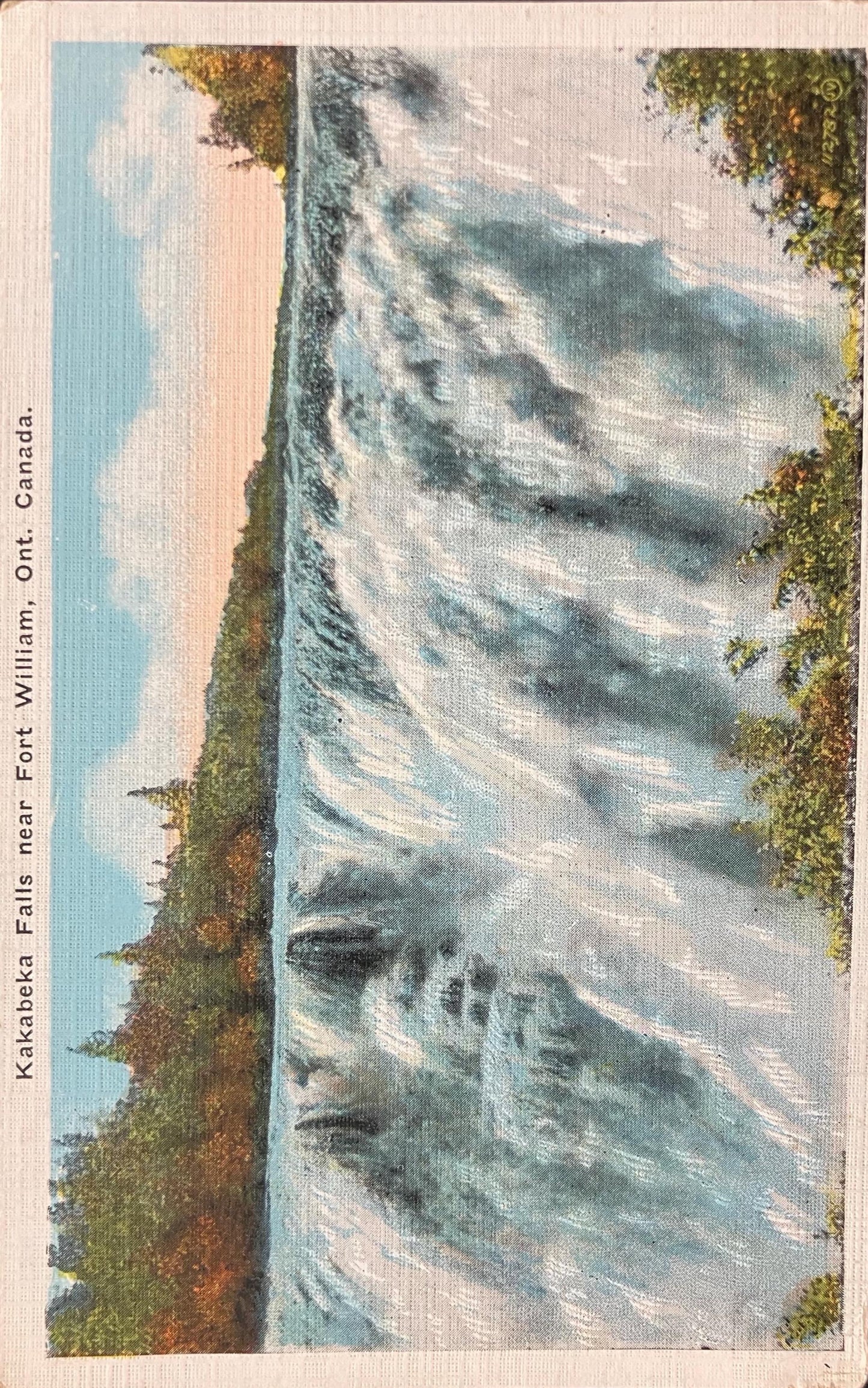 Kakabeka Falls - Fort William, Ontario, Canada - 1930 Waterfall Postcard