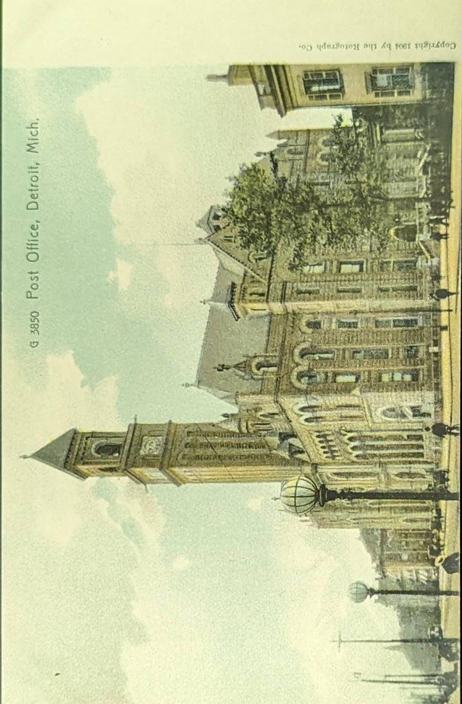 Post Office, Detroit, Michigan - Vintage Postcard