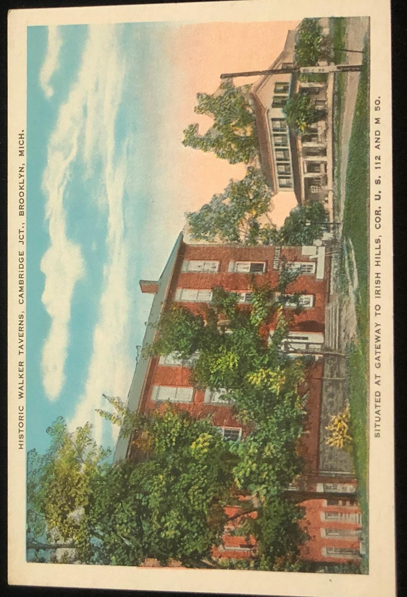 Historic Walker Taverns, Cambridge JCT., Brooklyn, Mich. Vintage Postcard