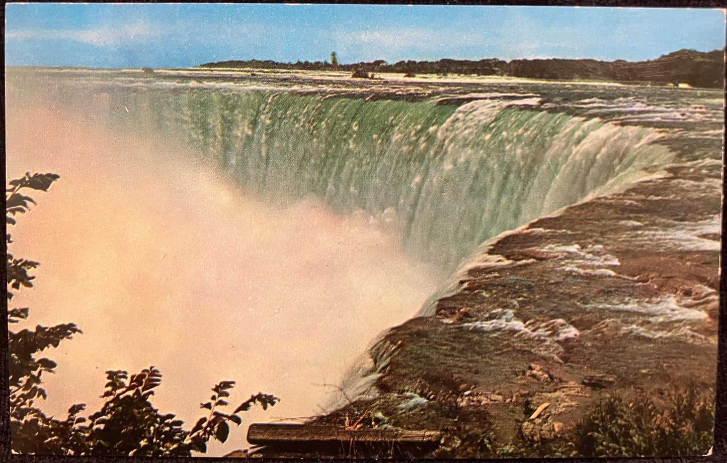 Brink of the Horseshoe Falls - Niagara Falls, Canada. - Printed in Canada - Vintage Waterfall Postcard