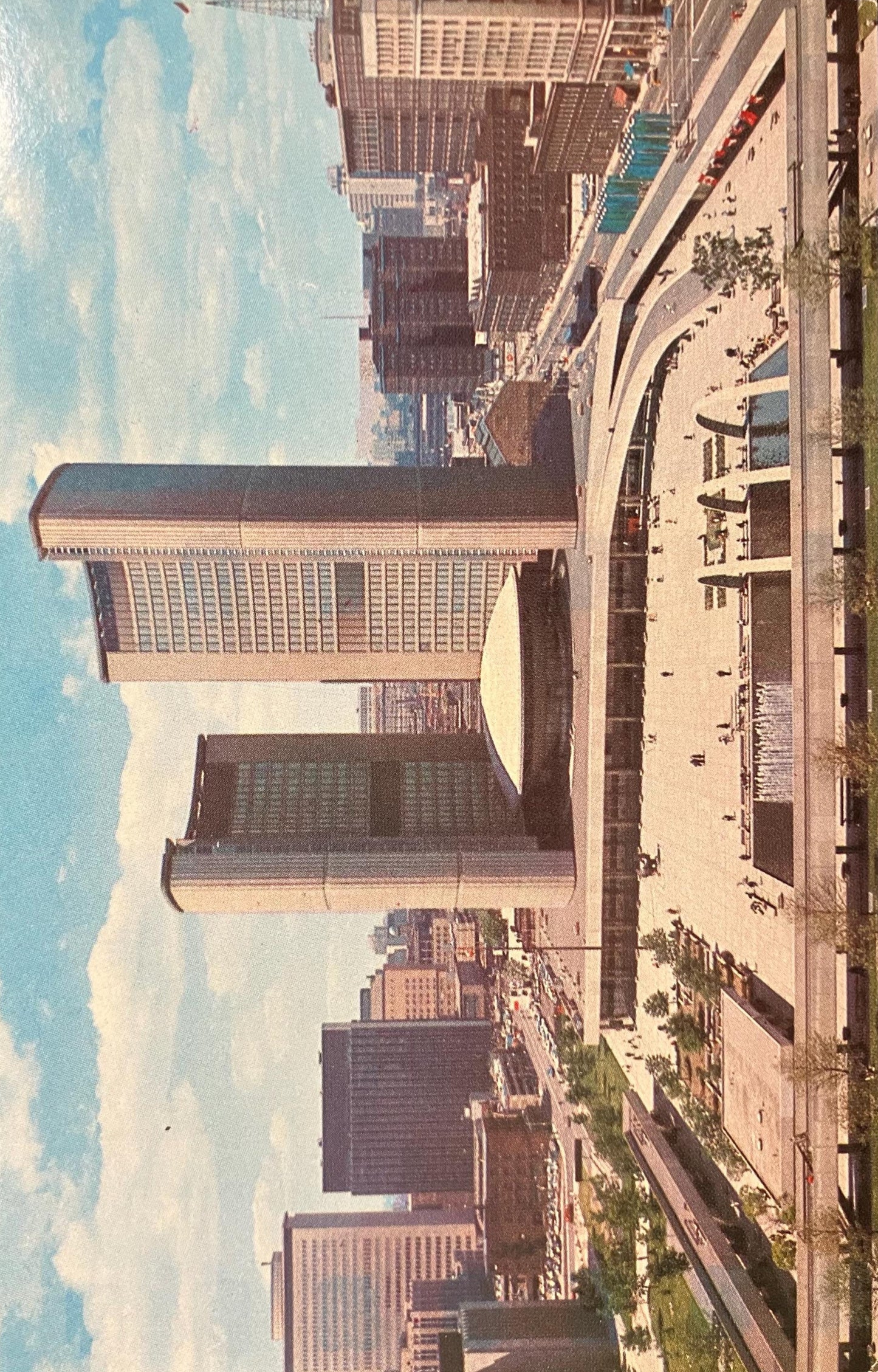 Toronto Skyline with City Hall and Nathan Philips Square - Canada - Made in Canada - Vintage International Postcard