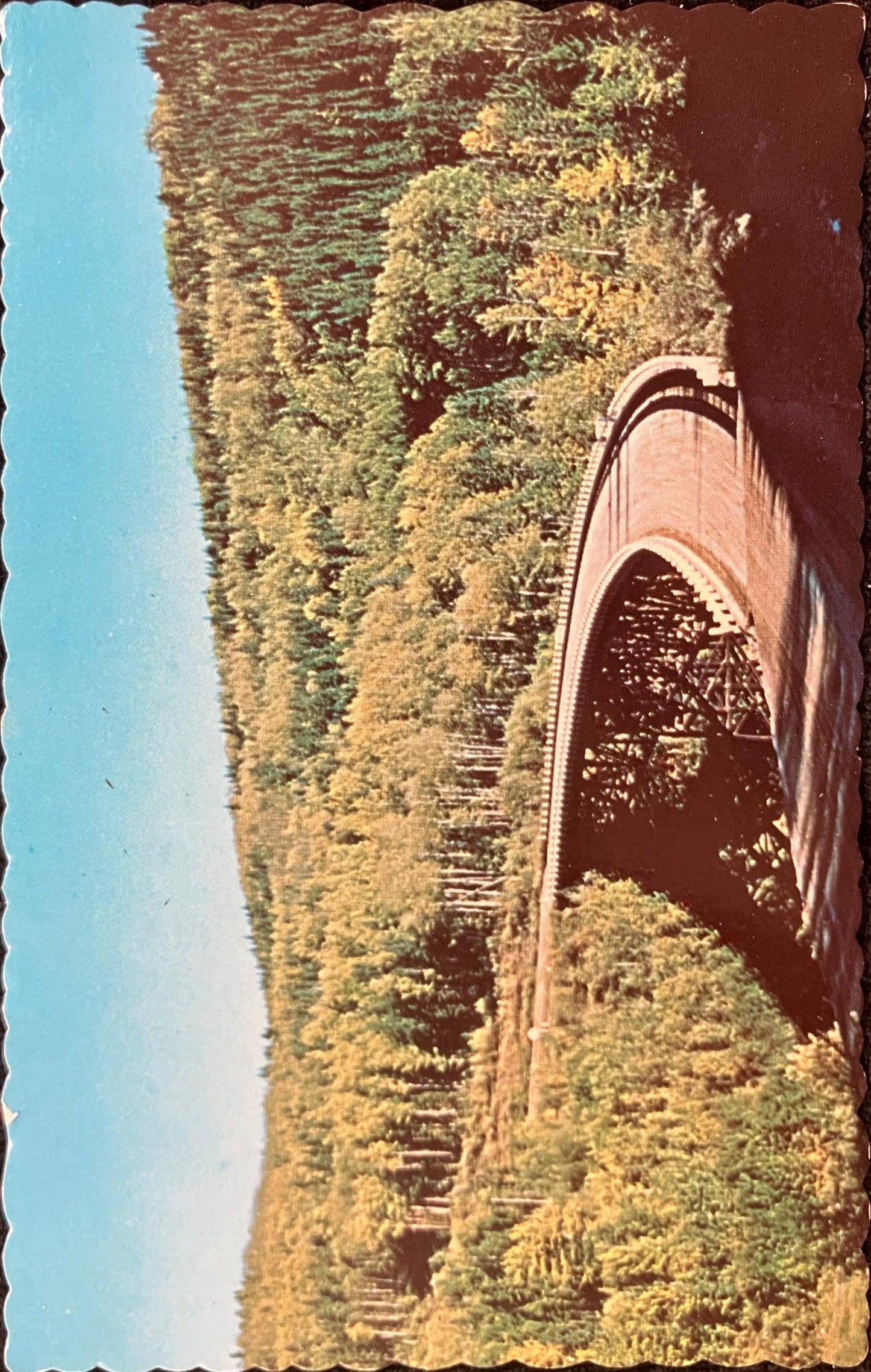 Kiskatinaw Bridge - B.C. Canada - Printed in Canada - Photo by Dorothea Calverley - Vintage Bridge Postcard