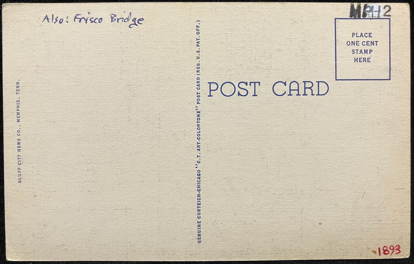 Memphis and Harrathan Bridges - U. S. Marine Hospital - Memphis, Tenn. - Vintage Bridge Postcard