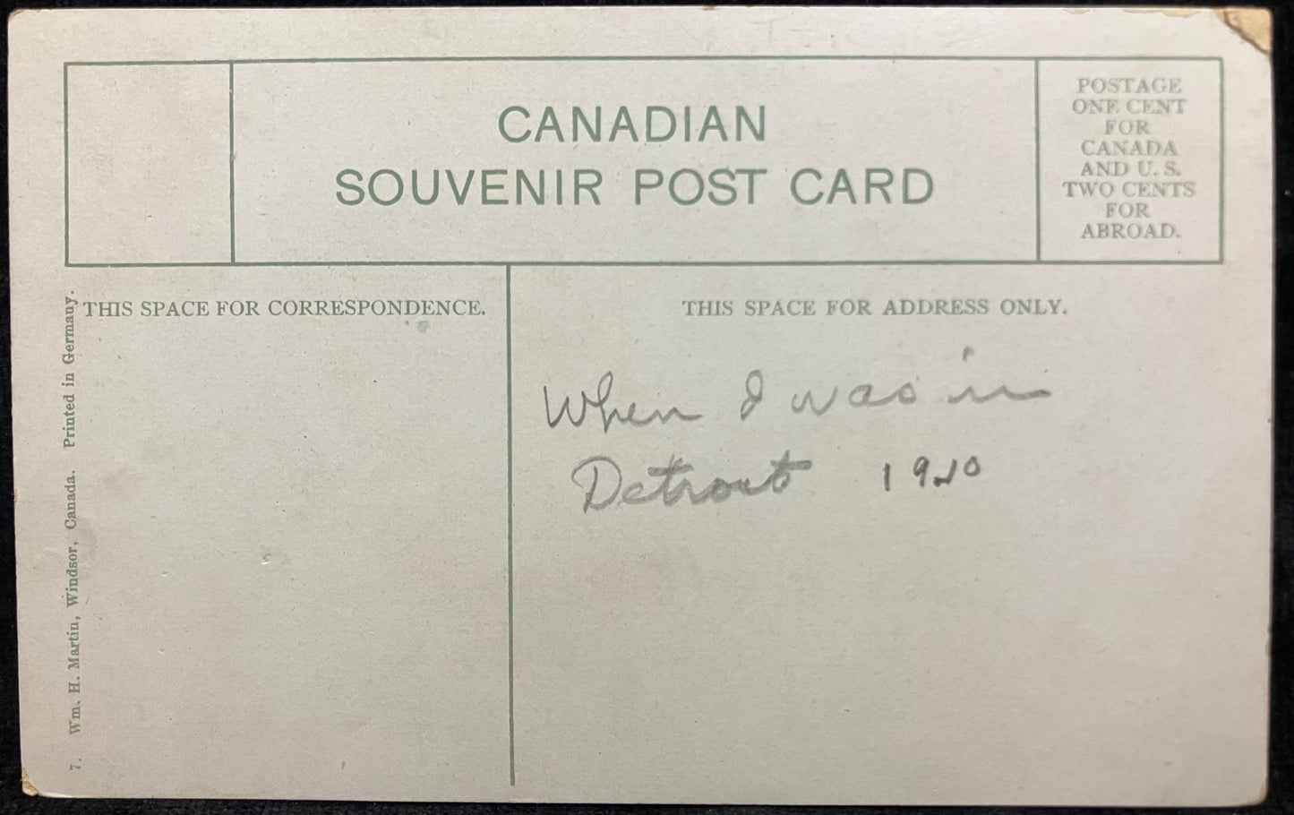 Public Library - Windsor, Canada - Printed in Germany - 1920 Postcard