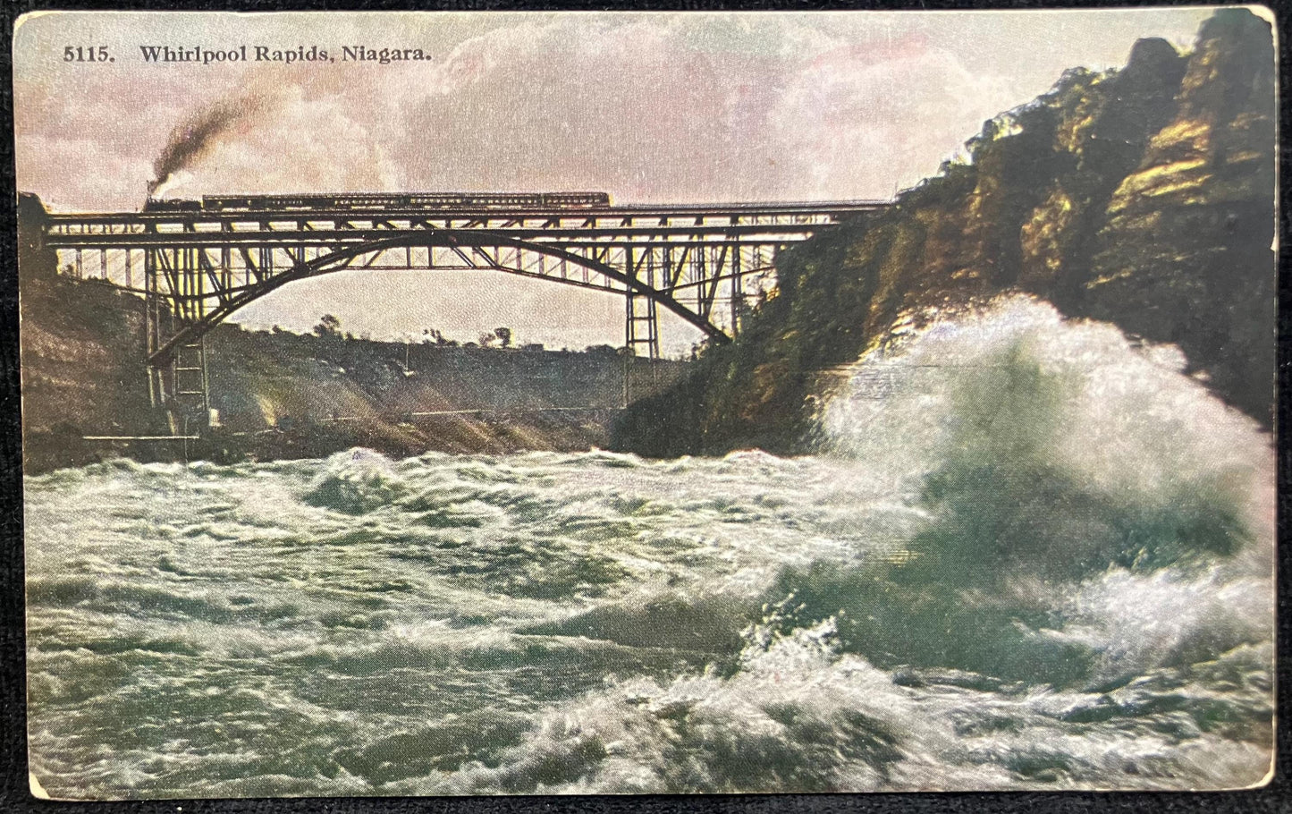 Whirlpool Rapids - Niagara - Grand Trunk Single Arch Bridge near Niagara - International Postcard