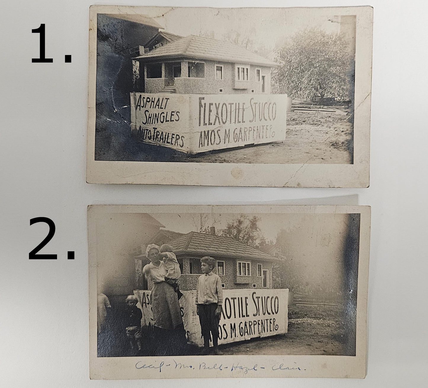 RPPC - Advertising Postcards - Amos M. Carpenter - Asphalt Shingles - Auto Trailer Postcard