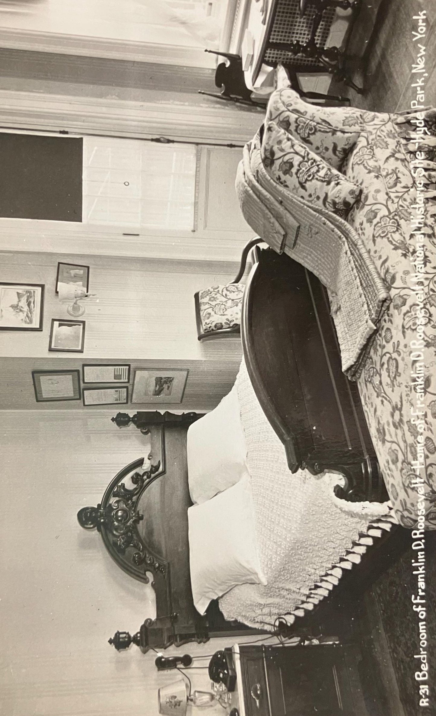 RPPC - Bedroom of Franklin D. Roosevelt - Home of Franklin D. Roosevelt National Historic Site - Hyde Park, New York - Real Photo Post Card