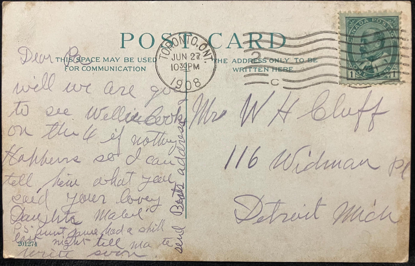 General Hospital - Toronto, Canada. - 1908 Postcard