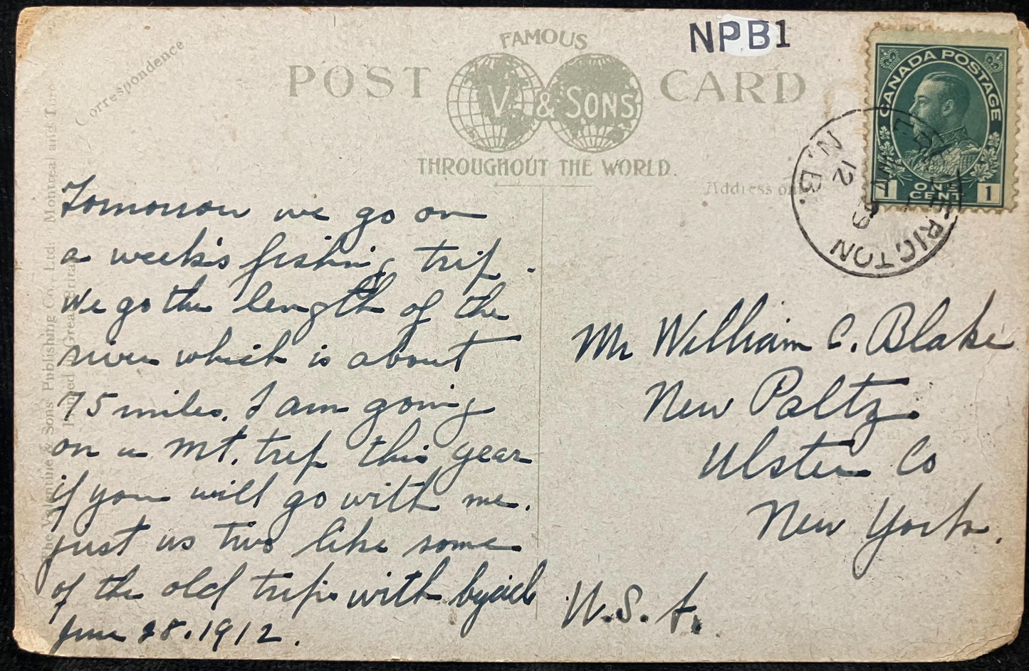 The New Passenger Bridge - Fredericton, N. B., Canada - 1912 Bridge Postcard