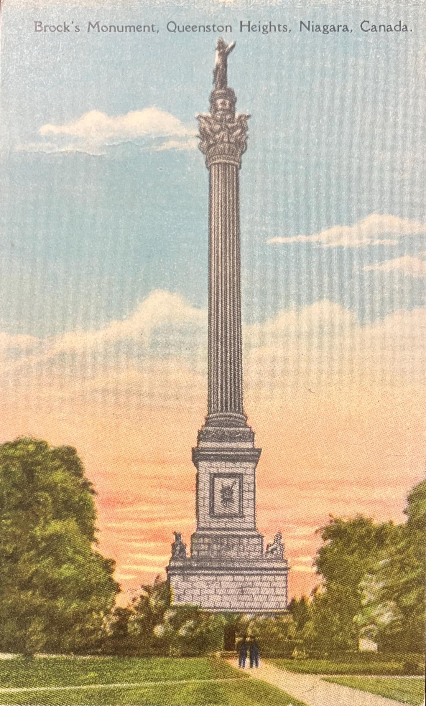 Brock’s Monument - Queenston Heights, Niagara, Canada. - Vintage Postcard