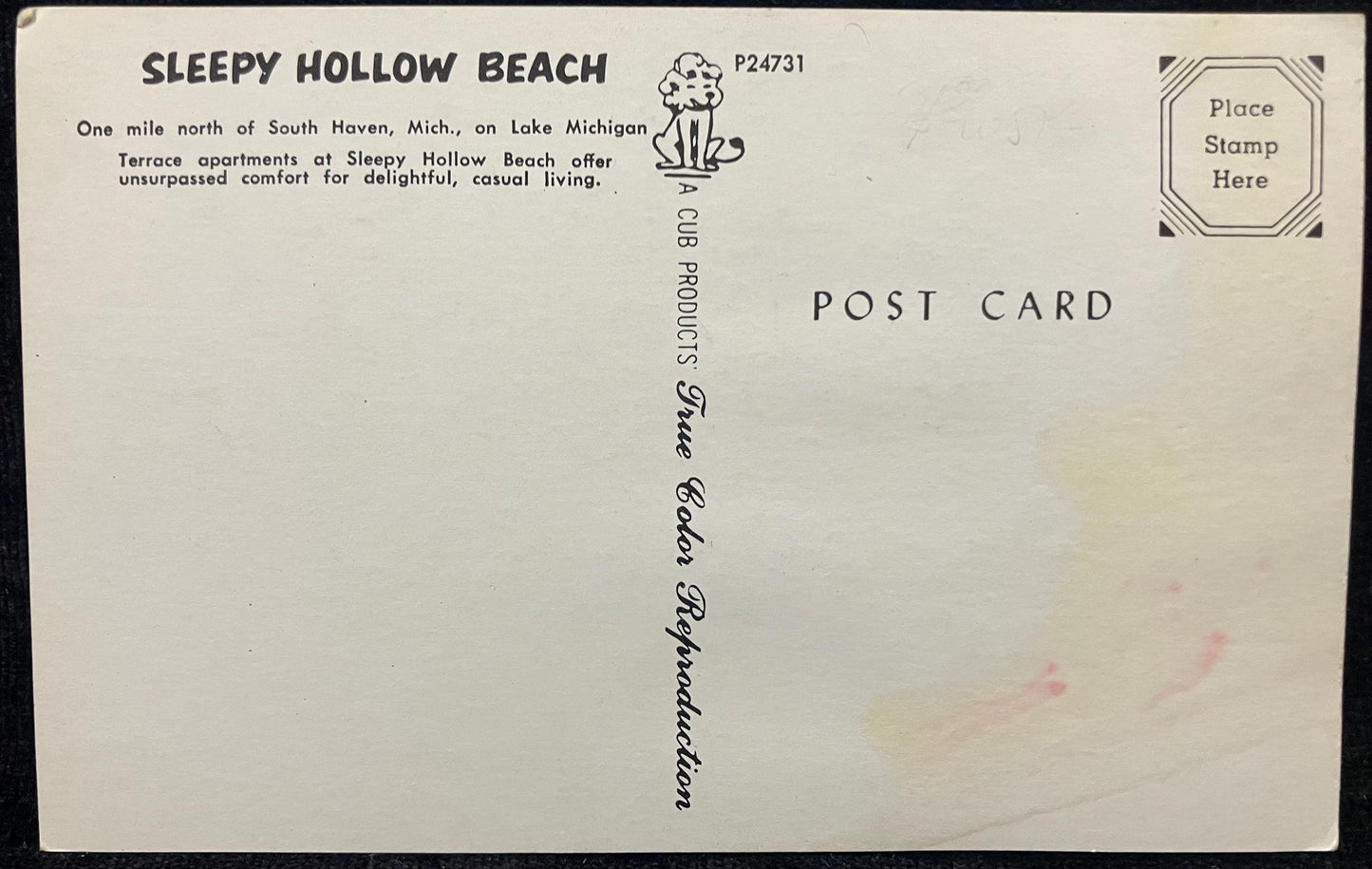 Sleepy Hollow Beach, South Haven, Michigan - Vintage Postcard
