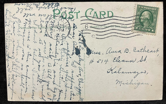 Unloading Ore at the Wisconsin Steel Works, South Chicago, Illinois - Vintage Boats Postcard