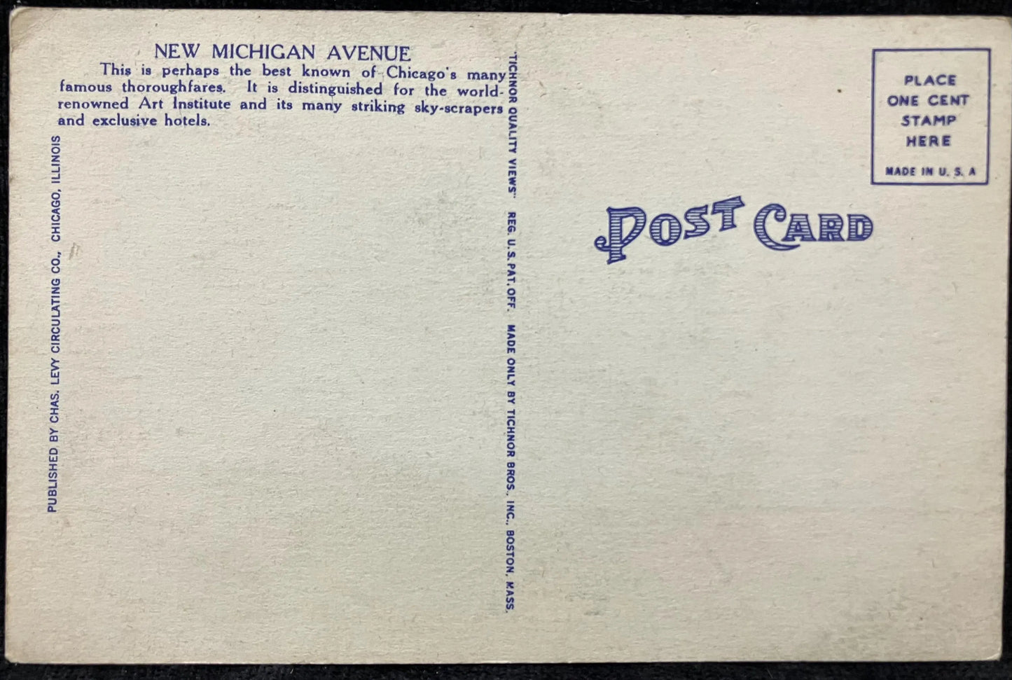 New Michigan Avenue, Chicago, Illinois - Vintage Postcard
