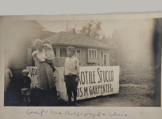 RPPC - Advertising Postcard - Flexotile Stucco - Amos M. Carpenter - Vintage Photo Postcard