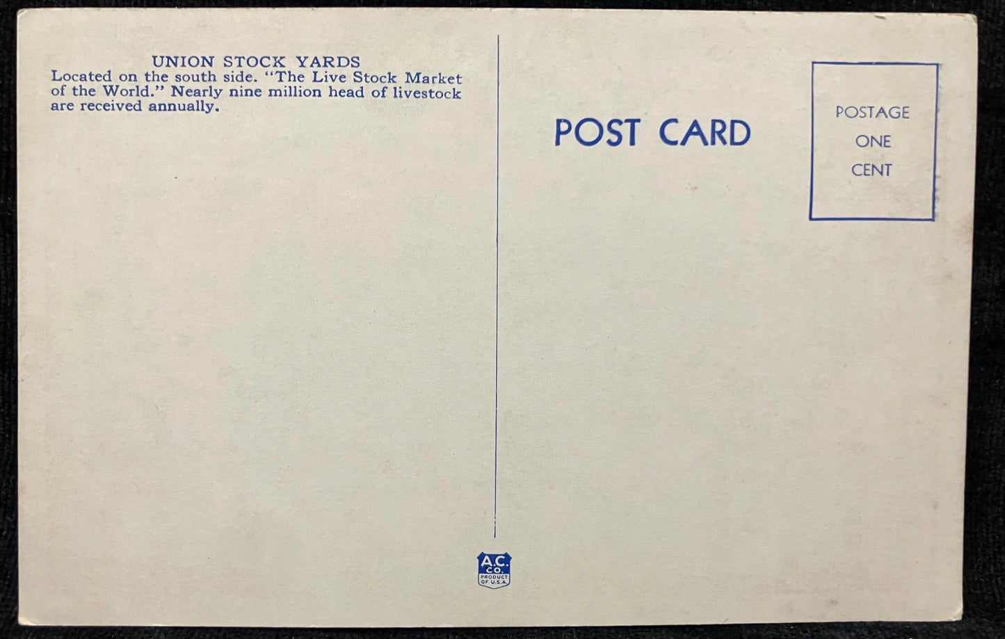 Union Stock Yards, Chicago, Illinois - Vintage Postcard