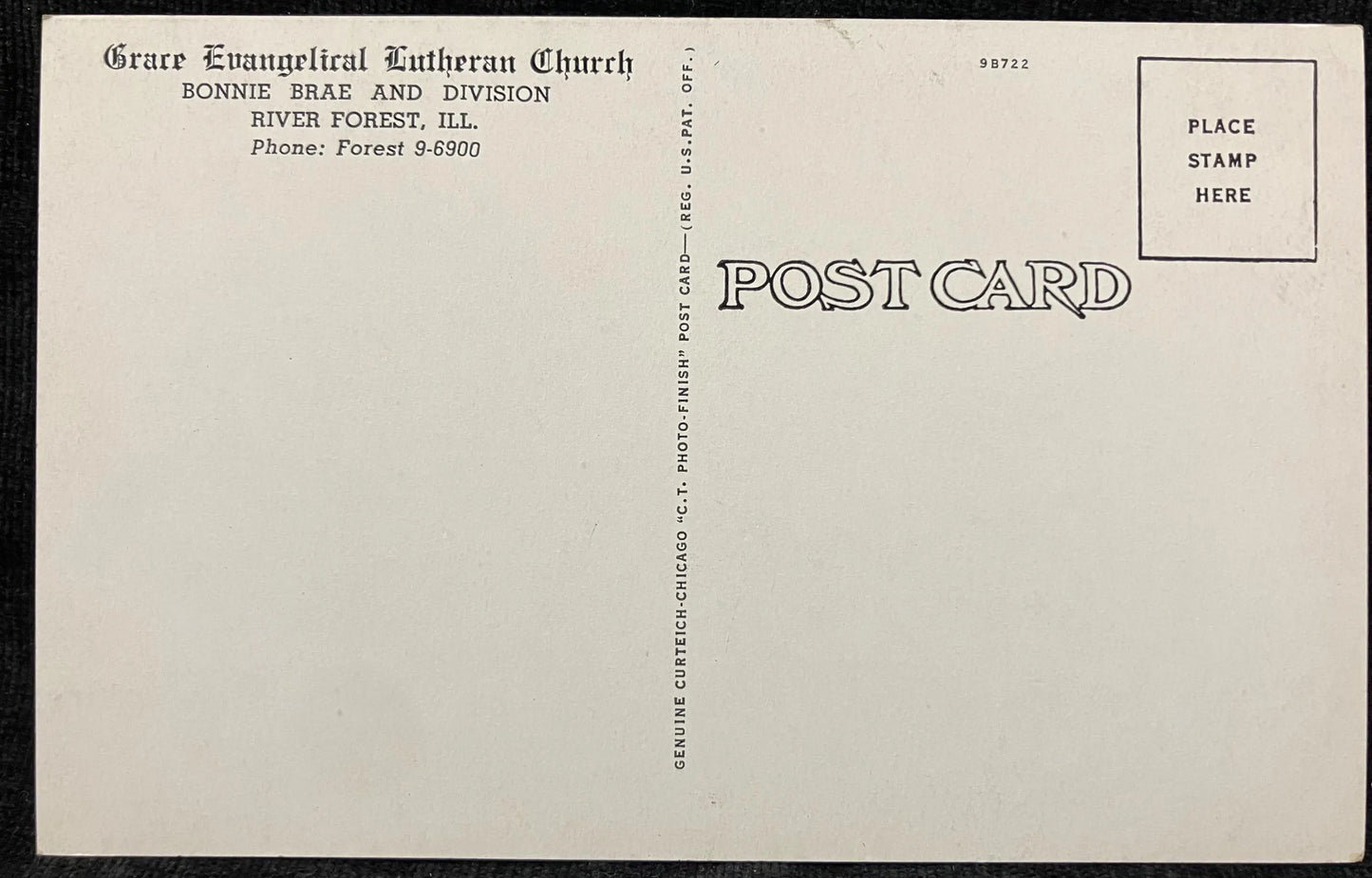 Grace Evangelical Lutheran Church, River Forest, Illinois - Vintage Church Postcard
