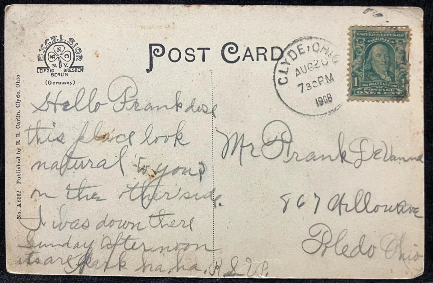 Water Works, Clyde, Ohio - Vintage Postcard