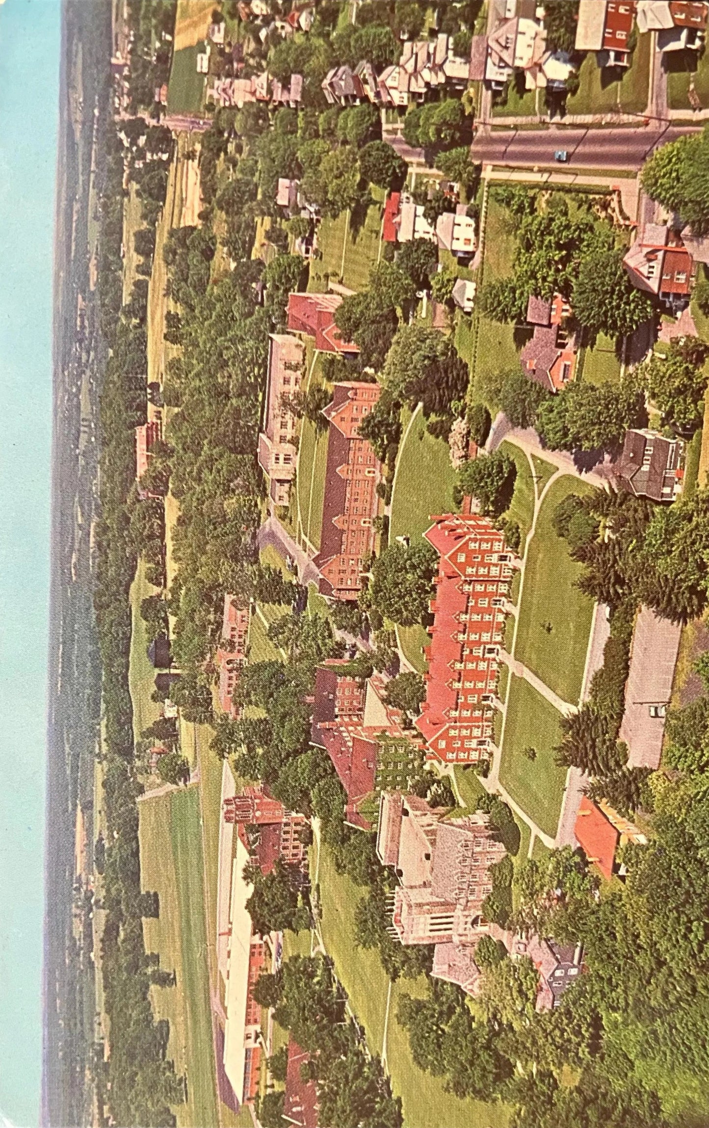 Aerial View of Campus - Grove City College - Grove City, PA - Photo: Richard C Miller - Vintage College Postcard