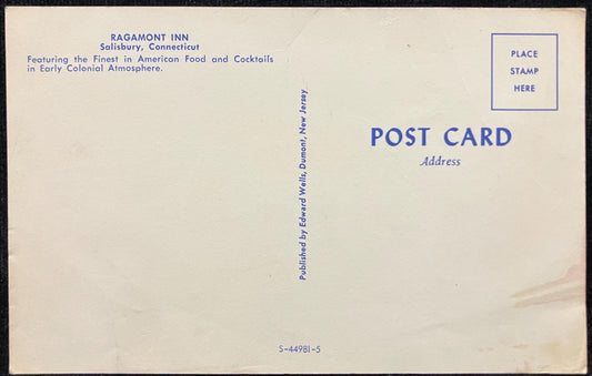 Ragamont Inn - Salisbury, Connecticut - Vintage Postcard
