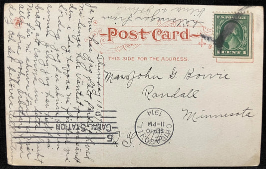 Lincoln Park in a Snowstorm - Illinois - Vintage Park Postcard