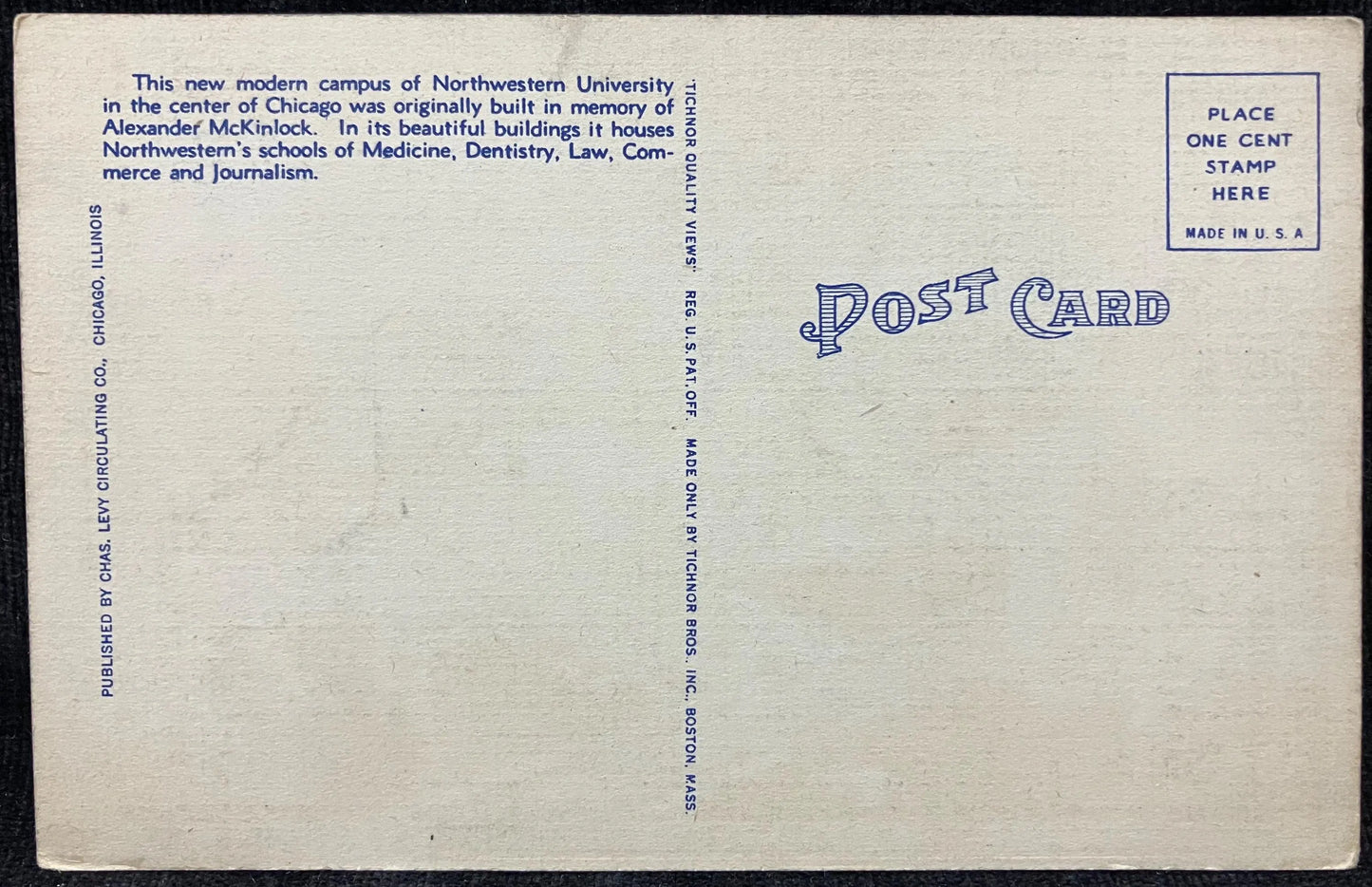 McKinlock Campus, Northwestern University, Chicago - Kaufmann-Fabry Photo - Vintage Postcard